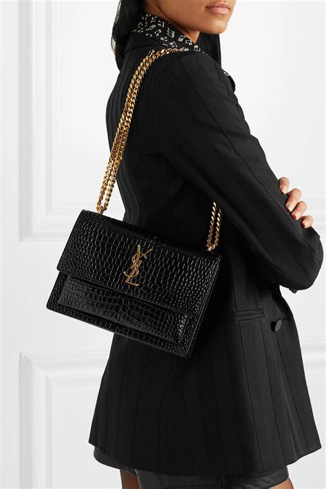 ysl sunset croc small|Sunset Handbags Collection for Women .